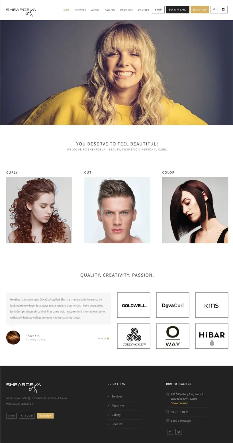 Sheardeva minisite UX